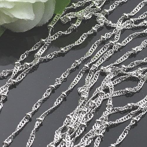 Eree shipping!!!! 100m/lot 2mm ball with ripple chain findings fit necklace/bracelet