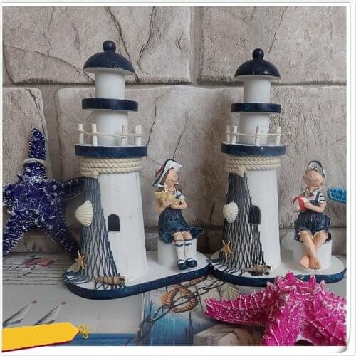Mediterranean Style Figurine Lighthouse Ornaments Decoration Creative Home Decoration Gift For Kids Accessories