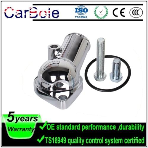 CarBole Aluminum Chrome plated Water Necks 45 degree 2661 Thermostat Housing for Chevy V8 Small Big Block Car Accessories&Parts