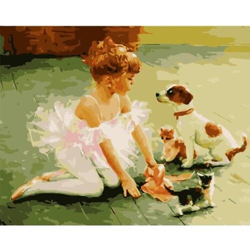 Painting By Numbers DIY Dropshipping 40x50 50x65cm childhood companionship Figure Handmade Gift For Adult Unique Gift Home Decor