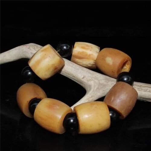 Collection Chinese Hand-made Beef Bone Bracelet Exquisite Gift Fengshui Decoration