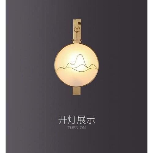 Chinese bedroom wall lamp sconces led lights for home Copper Wall lights Living Room Light hotel Furniture LED fixture Lighting