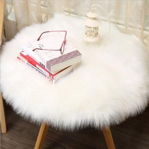 Hot Sell Artificial Sheepskin Rug Chair Cover Bedroom Mat Artificial Wool Warm Hairy Carpet Seat Wool Warm Textil Fur Area Rugs