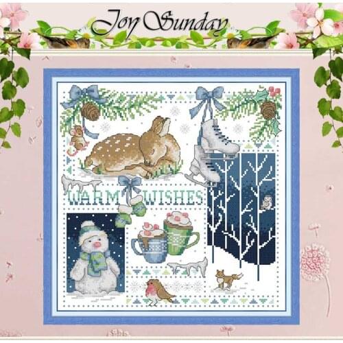 Christmas Reindeer Animals Counted 11CT 14CT Cross Stitch Sets DIY Chinese Cross-stitch Kits Embroidery Needlework home decor