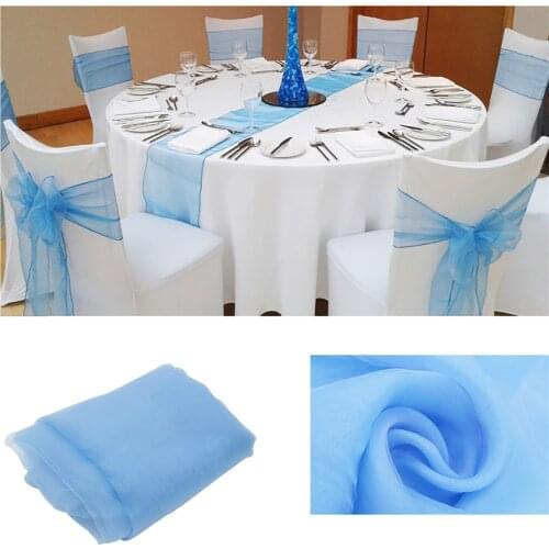 10pcs Organza Table Runner For Wedding Decoration Christma Birthday Outdoor Indoor Parties Family Dinner Table Cover Home Decor