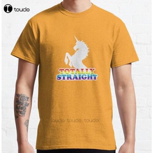 New Totally Straight Classic T-Shirt Cotton Men Tee Shirt