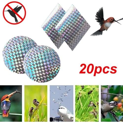 20 Pcs Bird Repeller Tape Reflective Anti Bird Sticker Bird Deterrent Reflective Sticker For Garden Courtyard Window Car Film