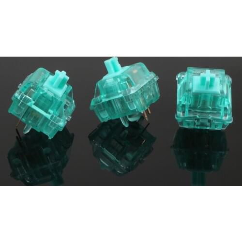Zealpc Turquoise Tealios Switch Gateron Transparent Axis 63.5g Linear Switches for Customized Mechanical Keyboard 5 Pins