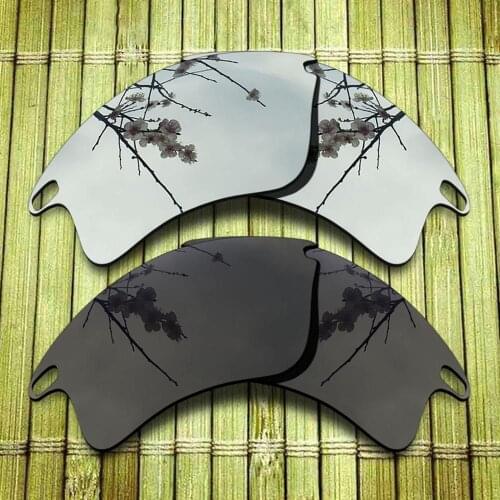 Polarized Replacement Lense For-Oakley Fast Jacket XL Sunglasses Frame True Color Mirrored Coating -Chrome&Black Combine Options