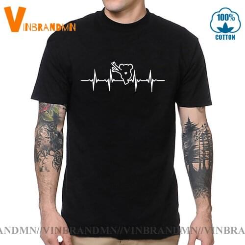 Casual Funny T Shirt For Boys Tops Tees Hipster Clothing T-shirt Koala Heartbeat For Koala Lover Print Short Sleeves Tshirts