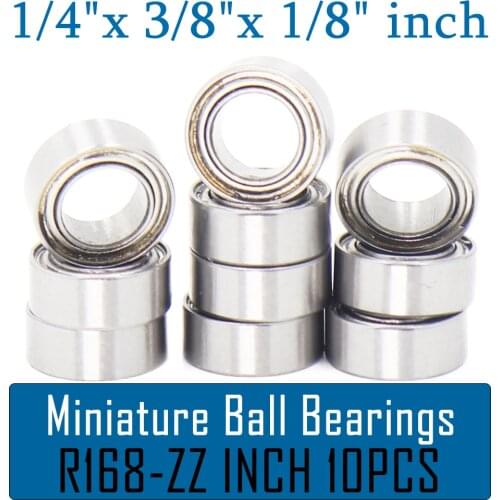 R168ZZ Bearing ABEC-1 (10PCS) 1/4"x3/8"x1/8" inch Miniature R168 ZZ Ball Bearings For RC Model Parts