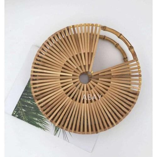 New fashion 2020 fashionable one shoulder straddle womens bag pure hand woven bamboo beach bag