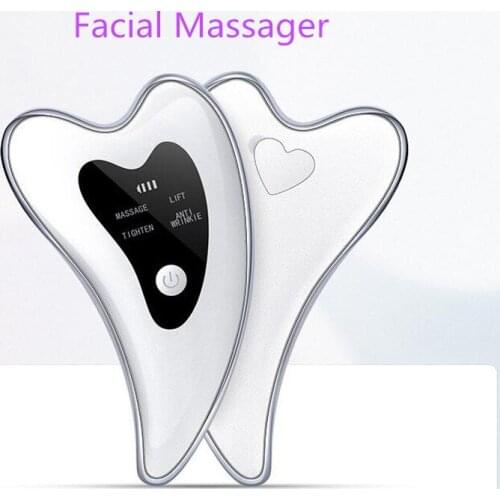 USB LED Photon Facial Slimming Electric Guasha Scraping Massager Anti Age Vibrating Winkle Remover Face Lift Skin Rejuvenation