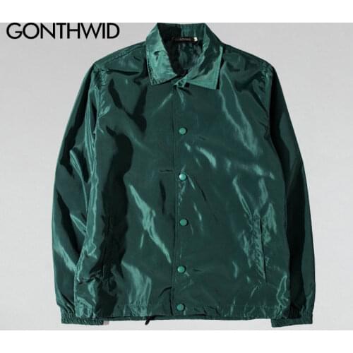 GONTHWID Purpose Tour Coaches Jackets Mens Hip Hop Solid Color Thin Coats Jacket Male Fashion Casual Windbreaker Streetwear