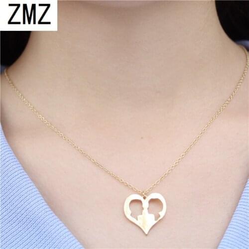 ZMZ 2019 30pcs Europe/US fashion cute Lovers heart pendant geometry necklace gift for mom/girlfriend party jewelry