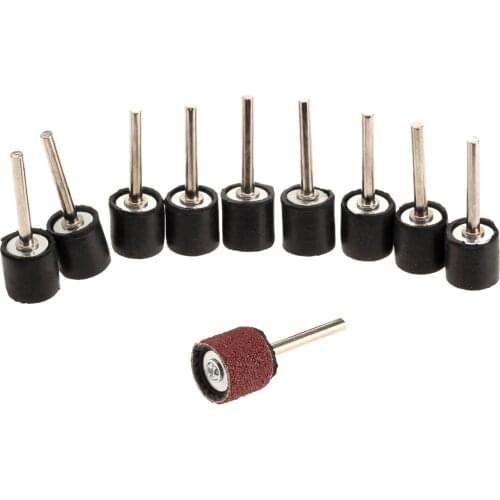 10Pcs Dremel Accessories 6.35mm Drum Rubber Mandrels 3mm Shank Rod for Sander Sanding Grinding Polishing Fit Dremel Rotary Tool