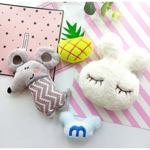 5PCS/Lot plush White face rabbit Applique Crafts for Children Socks and Gloves Accessorie