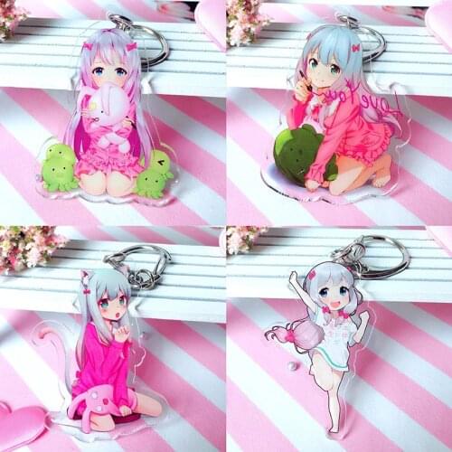 Eromanga Sensei Lzumi Sagiri Keychain Kawaii Pink Anime Figures Key Chain High Quality Transparent Double Sided Acrylic Keyring