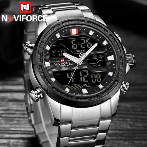 NAVIFORCE Men Watches Top Brand Luxury Military Waterproof LED Digital Sport Mens Clock Male Wristwatch relogio masculino 9138