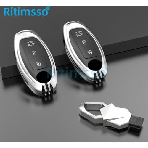 Zinc Alloy Car Key Case Holder for Nissan Versa Maxima Rogue Armada Sentra Qashqai X-Trail for Infiniti FX35 QX50 Accessories