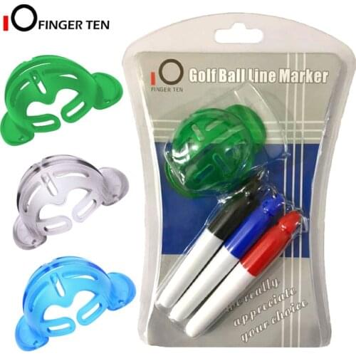 Hot Sale Durable Plastic Golf Ball Liner Marker Template Drawing Marking Spot Liner Alignment Putting Tool with 3 Marker Pens