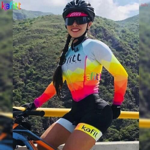 Go Pro Kafitt Cycling Overalls For Womens Cycling Clothing Equipment Long Sleeve Female Suit Dresses With Gel With Free Shipping