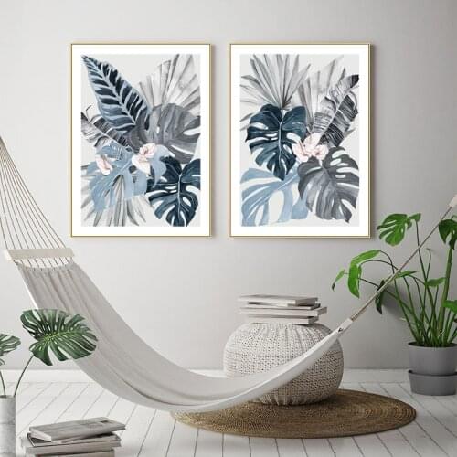 Scandinavian Leaves Plant Nature Wall Art Canvas Painting Nordic Posters And Prints Wall Pictures For Living Room Home Decor
