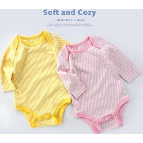 Newborn Baby Clothing Baby Boys Rompers Cotton O-neck Stripe Pattern For Baby Girls Jumpsuit Casual Home Wear Infant Clothes