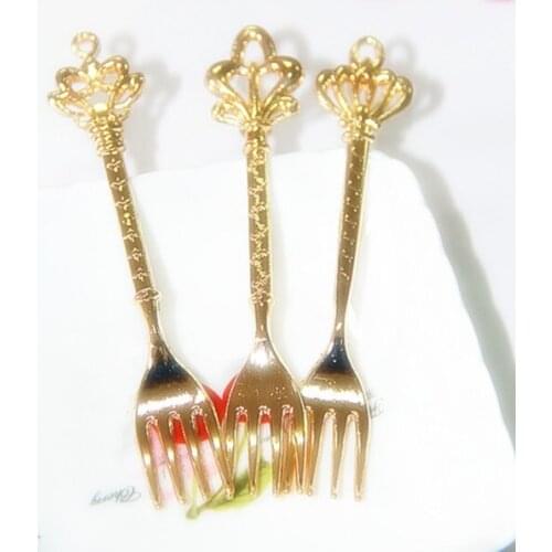 Creative vintage fruit fork cake metal for wedding birthday tea party favor decoration Wh
