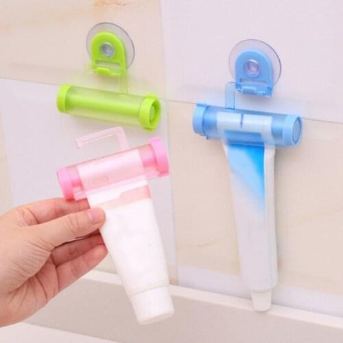 Dental Cream Bathroom Accessories Manual Syringe Gun Dispenser Rolling Squeezer Toothpaste Dispenser Tube Sucker Holder