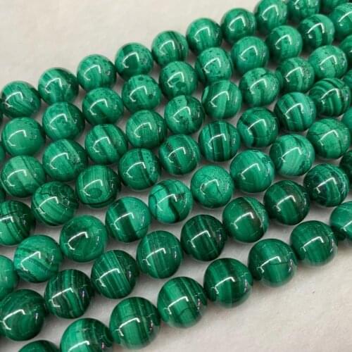 Round malachite stone beads natural gemstone beads DIY loose beads for jewelry making strand 15 inches (38 -40 cm ）wholesale