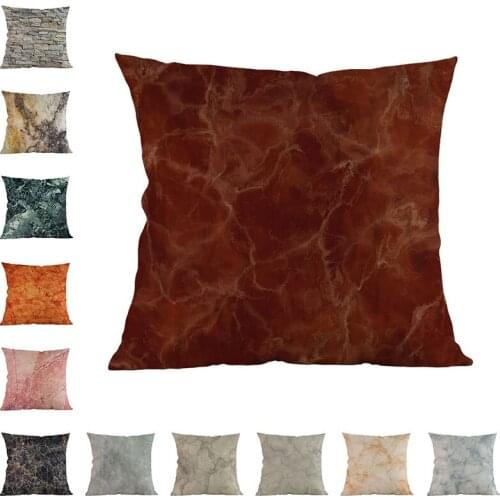 Marble pattern pillowcase cushion cover Geometric Linen cojines decorativos para sofa pillow cover almofada