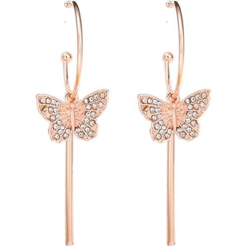 New Earrings Fashion Jewelry Simple Fashion Statement Butterfly Versatile Long Earrings Wholesale Earrings For Women