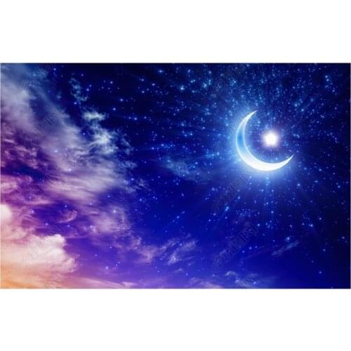 Custom ceiling murals wallpaper for walls 3 d Beautiful dream starry sky moon white clouds living room zenith ceiling murals