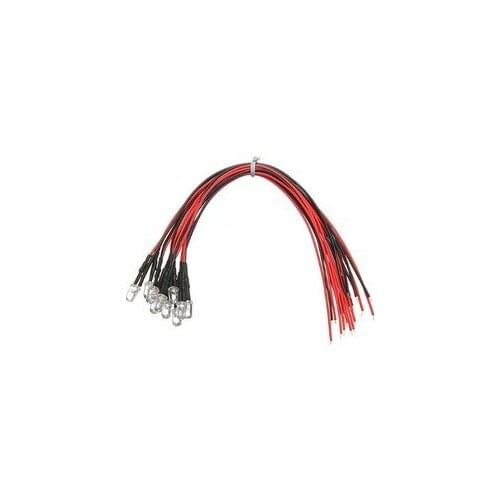 5pcs DC12V 20cm 5mm Pre Wired LED Lamp Light Bulb Emitting Diode 5 Colors