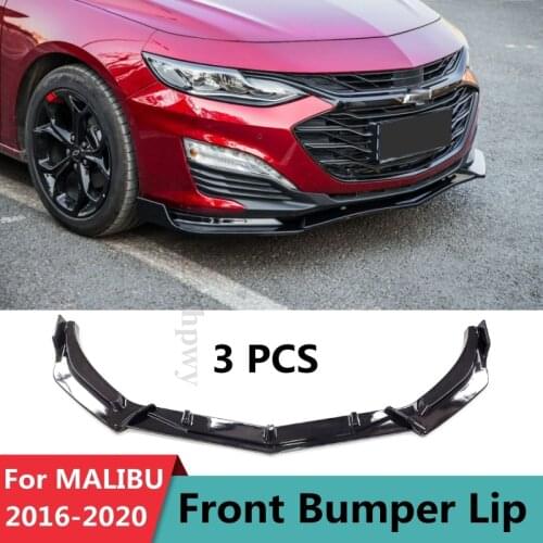 Front Bumper Lip Spoiler For Chevrolet Malibu 2016 2017 2018 2019 Sedan 4D PP Plastic Bodykit Bumper Diffuser Lip For Malibu