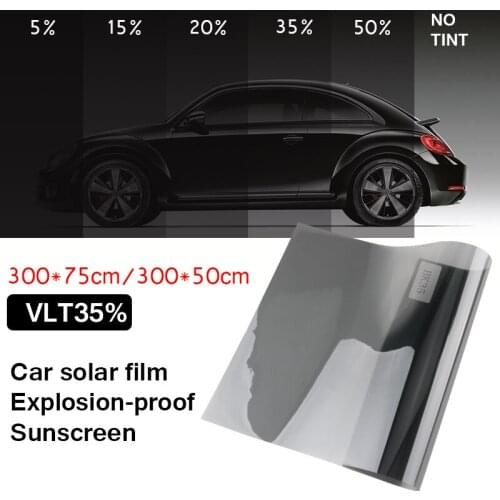 Light Black 5-50% VLT Car Windscreen Tint Front Rear Window Foils UV 99% Solar Protection Film Tints 50cm x 1.5m