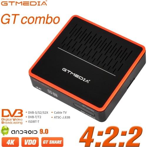 GTMEDIA GT Combo Android 9.0 TV BOX 4K 8k WiFi DVB-S2/S2X+T2/Cable Sat TV Receiver M3u+Ccam Youtube Google Europe Stock in Spain