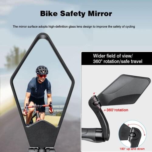 Bicycle Safety Mirror 360 Degrees Universal Adjustment Buckle Bike Handlebar Mirror Rotatable Rearview Mirror For Road Bikes