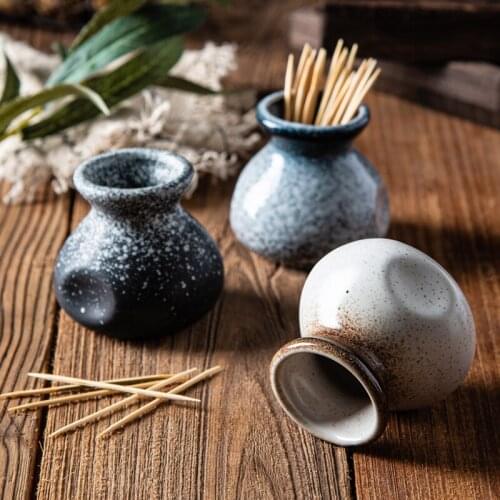 Japanese creative toothpick container ceramic business convenient toothpick box high grade toothpick can Gift Toothpick Can