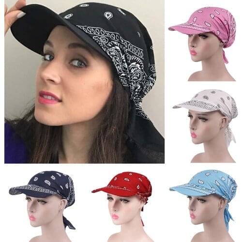 Women India Muslim Retro Floral Cotton Towel Cap Brim Turban Baseball Hat Wrap Summer Sun Hats For Women Straw Muslim Retro #W5