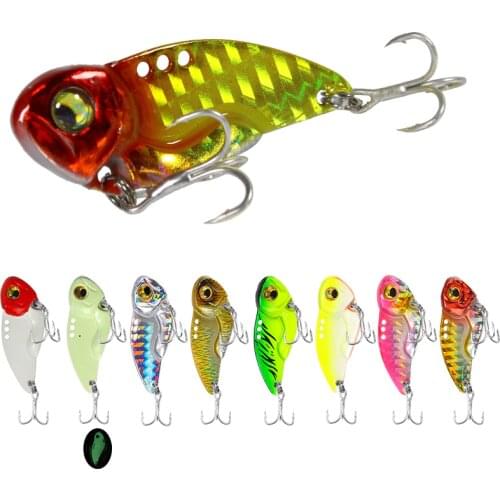 1Pcs VIB Metal Fishing Lure 8g15g20g Vibrations Sequin Lure Spoon Bait Bass Artificial Hard Bait Cicada lure Fishing Tackle