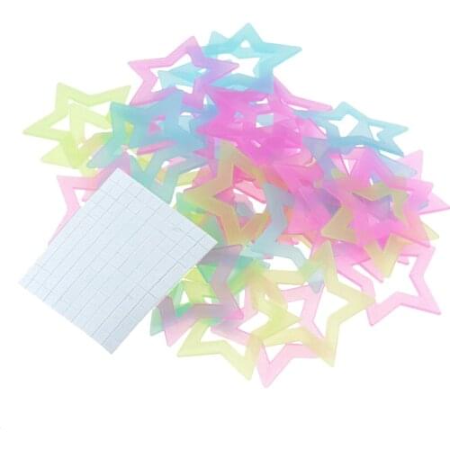 100pcs 3D Stars Glow in the dark Luminous on Wall Stickers for Kids Living Room Wall Decal Home Decoration poster