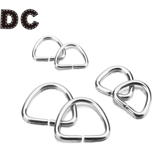 100PCS/lot Stainless Steel D-Shape Buckle Bracelet Necklace Pendant Connector For DIY Charms Jewelry Making 3 Sizes