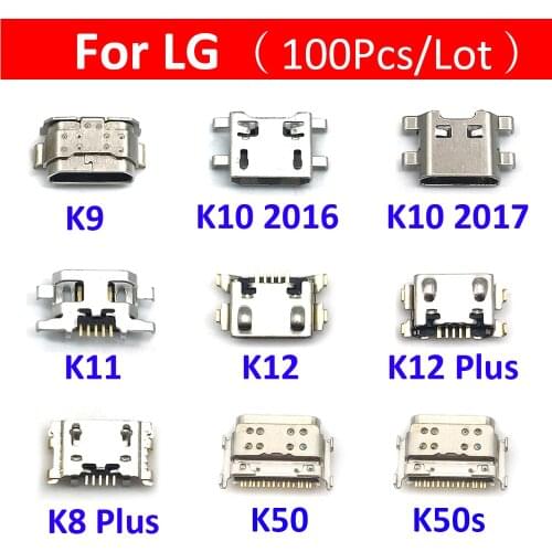 100Pcs/Lot, USB Charging Port Connector Charge Jack Socket Plug Dock For LG K9 K11 K10 K4 2017 K10 2016