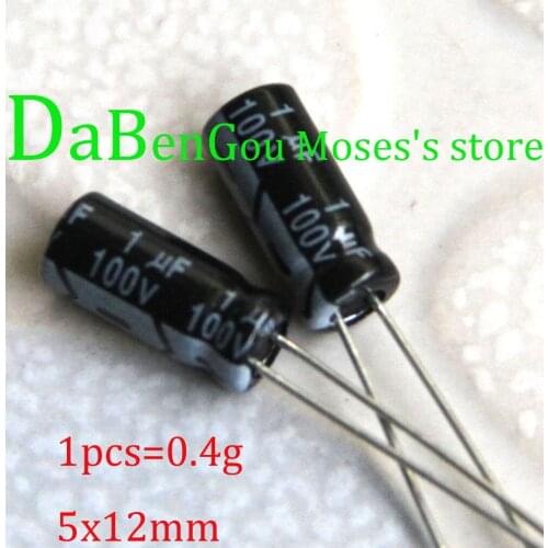 100v 1uf Original New Capacitance Electrolytic Capacitor Radial 5x11mm +/- 20% 1000pcs