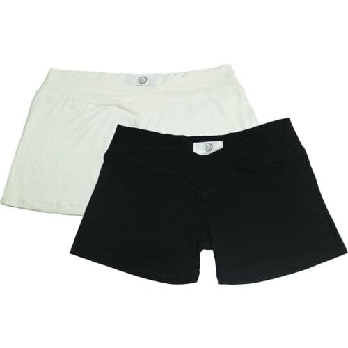 2pcs/lot black&ivory Super Stretch Cotton Pregnant Shorts to match Maternity Photoshoot Props Dress One size fit all