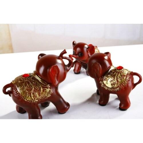 3pcs Resin elephant Home wedding Arts and Crafts Fortune Lucky Elephant Decoration Mahogany Handmade resin wedding decoration