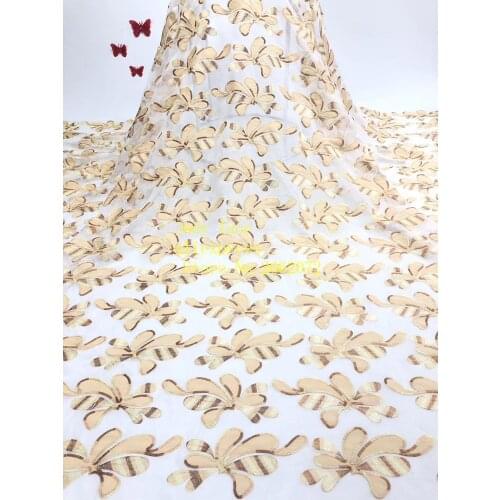 5yards/bag 5 colors embroidered mesh lovely style fabric used for dress design fashion holiday dress RF106