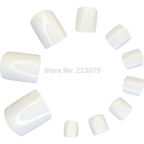 50x 10 Size White False Fake Acrylic Toenail Tips Full Whole Hot Pedicure New